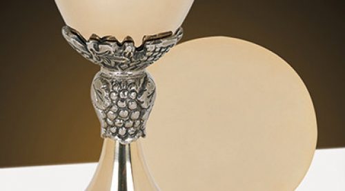 Grape And Leaf Chalice And Paten Set - Gold Plated Brass Communion Set, 13 Oz Cup, 5" Paten